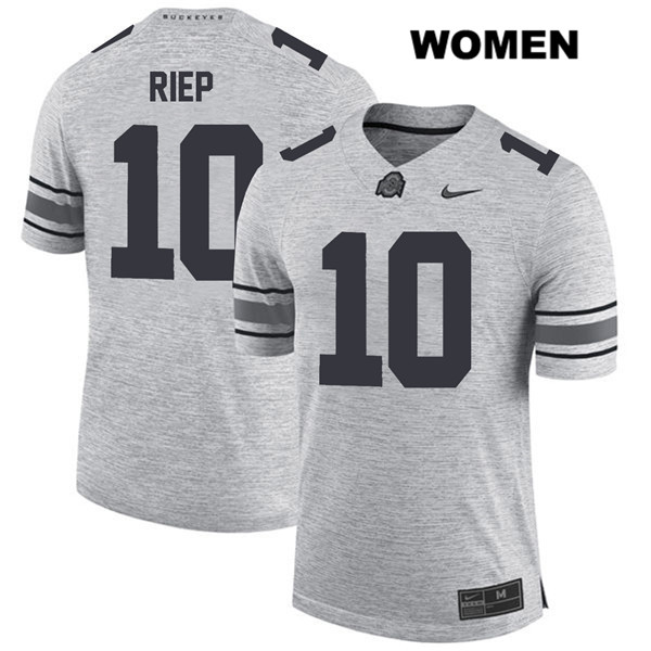 Ohio State Buckeyes Women's Amir Riep #10 Gray Authentic Nike College NCAA Stitched Football Jersey ZO19T84PW